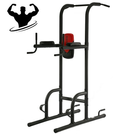 Power Tower Exercise Equipment Adjustable Durable Multi-Function Body Power Tower w/ Dip Station Pull Up Bar For
