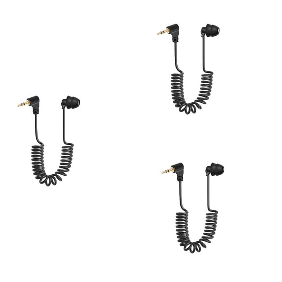 3 Pcs 3.5mm Spring Earphones Single Side Headphones Earbuds Wired Headset for Mobile Phone MP3 Computer
