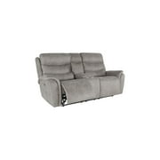 New Classic Furniture Kamari Fabric Power Console Loveseat, Gray