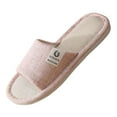 thumbnail image 3 of Women‘s Open Toe House Slippers Arch Support Lightweight Linen Slippers, 3 of 8