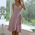 thumbnail image 6 of IROINNID Wrap Dress For Women Fashion Floral Print Long Sleeve Casual Dress V-Neck Below The Knee Dress, 6 of 9