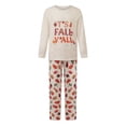 thumbnail image 2 of Thanksgiving Matching Pajamas for Family Letter Maple Leaf Print Long Sleeves Top Pant Loungewear, 2 of 10