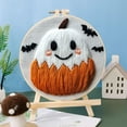 thumbnail image 2 of Punch Needle Kits Cute Ghost and Hallween Pumpkin Embroidery Starter Set with Hoop Easy for Beginners DIY Stress Relief Handmade Craft Hobby and Home Decor 20x20cm-2, 2 of 8