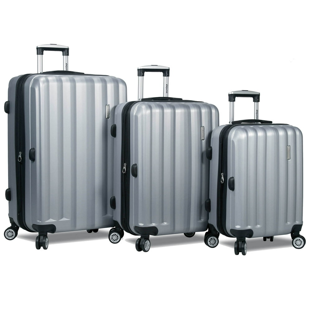 Dejuno Dejuno Camden Hardside 3piece Expandable Spinner Luggage Set Silver