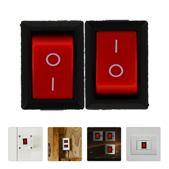 AURARMLET 10Pcs On Off Switch Red Plastic Boat-shaped Circuit Connection