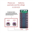 thumbnail image 4 of 2X Caja de Banco de Energía Caja de Carga de Batería Sin Batería Pantalla LCD Desmontable 16X18650 Caja de Batería Cáscara de Banco de Energía, Negro, 4 of 5
