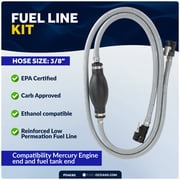 Five Oceans Mercury Marine Boat Fuel Line Kit, 3/8-Inch x 6-Foot, EPA/CARB Approved, Leakproof, Outboard Fuel Line for All Mercury Engine End and Tank End Male Fitting (Post-1998) - FO4282