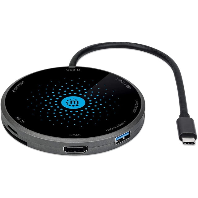 Docking USB-C con base de carga inalámbrica Manhattan Cable con USB-C macho a base docking con un puerto HDMI