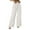 White, variant on Idoravan Women's Plus Size Pants Womens Fashion Casual Solid Color Split High Waist Loose Mopping Long Cotton Linen Wide Leg Pants