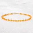 thumbnail image 2 of Carnelian 3mm Round Shape Faceted Cut Beads 7 inch Silver Plated Clasp Bracelet for men, women, unisex. Link Chain Stacking Bracelet.|LINK_01869, 2 of 3