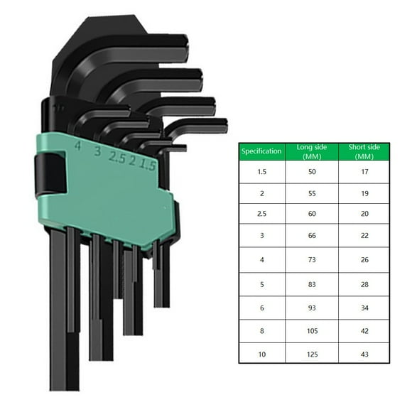 Flat Head Inner Hexagonal Wrench Set L Type Car Toy Disassembly Tool