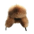 thumbnail image 4 of Gorro de invierno Ushanka de piel sintética para patineta, senderismo, clima frío, uso diario marrón, 4 of 8