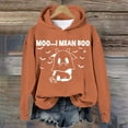 thumbnail image 4 of WEAIXIMIUNG Sweatshirts d'Automne pour Femmes Plus Décontracté Je Veux Dire Imprimé Vache Manches Longues Sweat à Capuche, 4 of 4