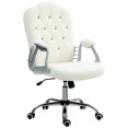 thumbnail image 1 of Vinsetto Chaise de Bureau Capitonnée avec Hauteur Réglable et Fonction d'Inclinaison Blanc, 1 of 10