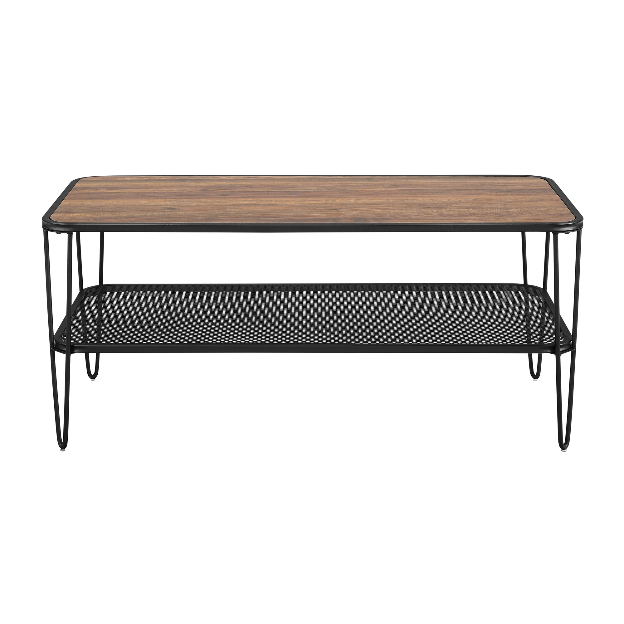 Manor Park Industrial Modern Wood Coffee Table, Dark Walnut