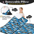 thumbnail image 3 of Monster Cartoon Truck Blue Pattern Teens Toddler Nap Mat with Pillow, Sleeping Mat Bag for Preschool Daycare 59"x22", 3 of 6