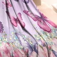 thumbnail image 3 of Pink Butterfly Flower Pattern Blanket,Comfortable Soft Flannel Throw Blanket,All Season,Warm Lightweight Blankets for Sofa Bed Couch Living Room Chair,30"x40", 3 of 4