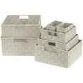 thumbnail image 1 of Sorbus Storage Box Woven Basket Bin Container Tote Cube Organizer Set Stackable Storage Basket Woven Strap Shelf Organizer Built-in Carry Handles (7 Piece - Beige), 1 of 3