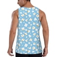 thumbnail image 3 of Xecao Blue Popcorn Men's Tank Top Workout Quick Dry Sleeveless Gym Jogging Muscle Shirts Summer Swim Beach Tops, 3 of 9