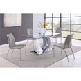 thumbnail image 2 of Milan Becker 5-piece Faux Leather and Metal Dining Set in Clear/Gray, 2 of 14