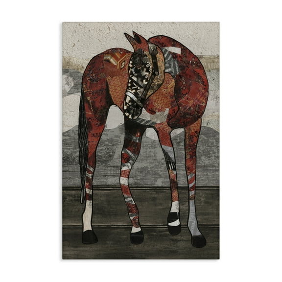 Stupell Industries Horse with Geometric Patterns Animals & Insects Painting Gallery Wrapped Canvas Art Print Wall Art, 16 x 24