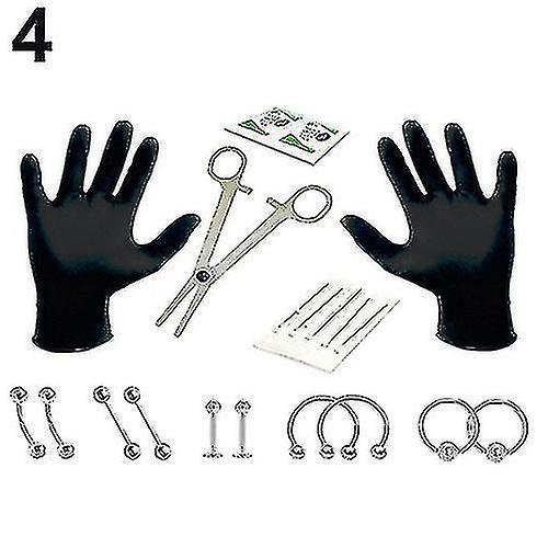 Kit de herramientas para perforación corporal profesional, juego de agujas de acero inoxidable para oreja, nariz, ombligo y pezón