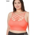 thumbnail image 5 of Zenana Women & Plus Comfort Seamless Crisscross Front Strappy Bralette Sports Bra Top with Removable Pads, 5 of 5