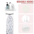 thumbnail image 5 of Oumilen Wall Mount Ironing Board Hanger for T-Leg with Storage Basket and Removable Hooks, White, 5 of 8