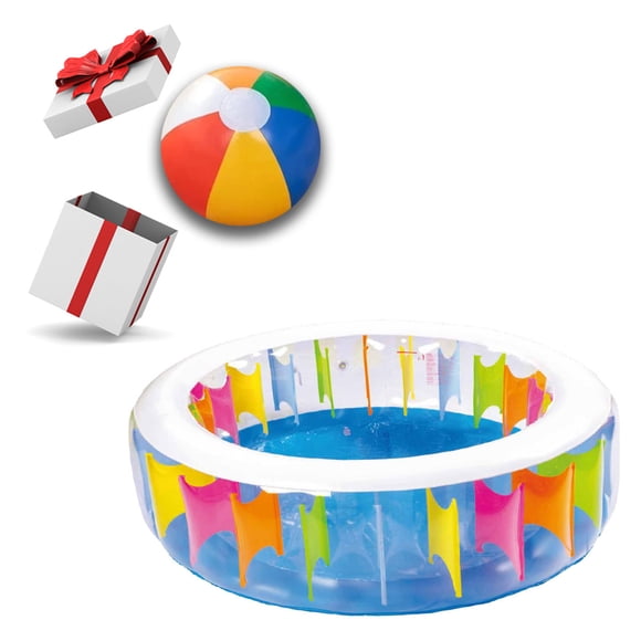 Alberca Inflable Circular Diseño Arcoíris 190 cm x 50 cm