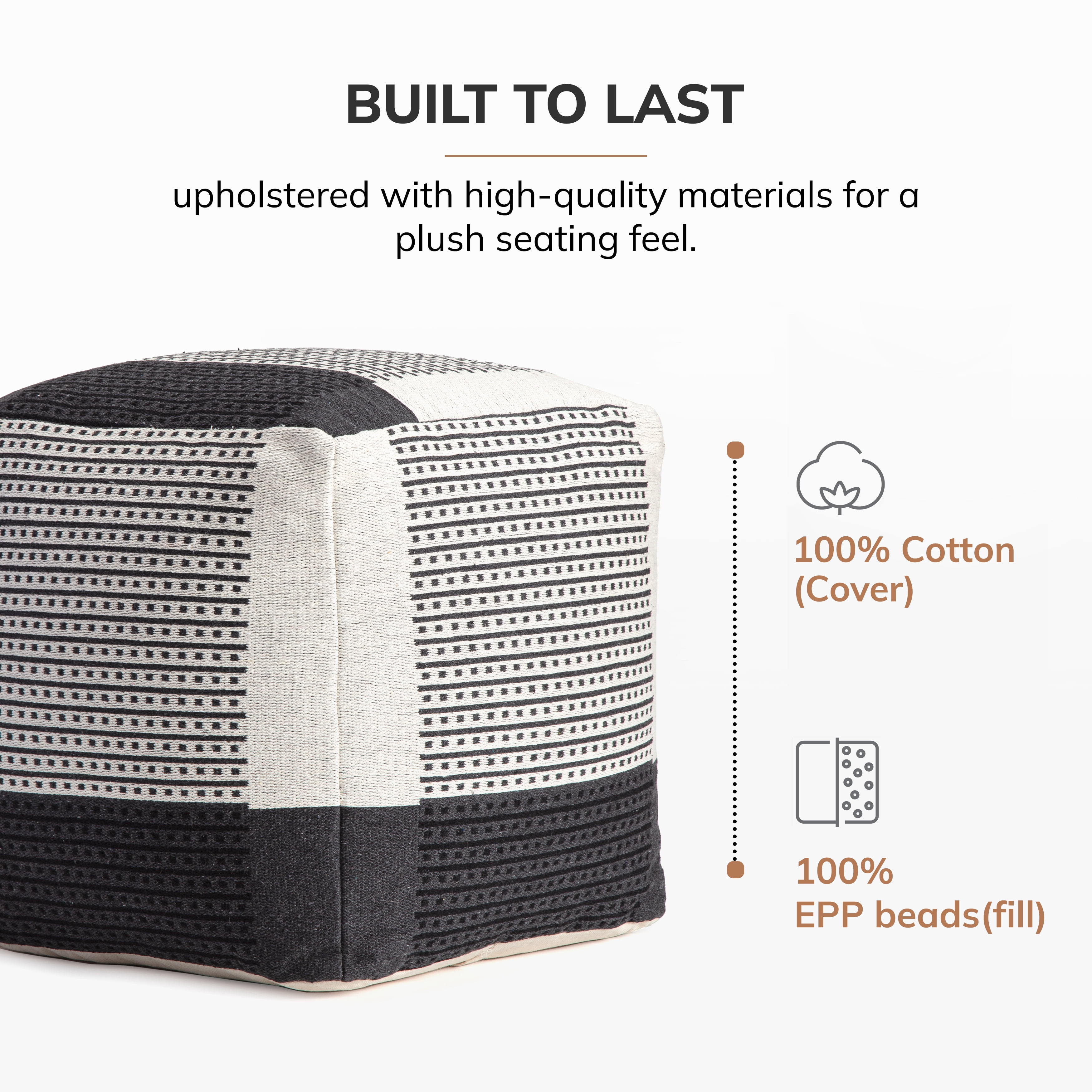 Anji Mountain Cotton Square Poufs