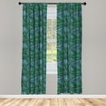 thumbnail image 5 of Ambesonne Banana Leaf Window Curtains, Tropical Foliage, Each 28" W x 95" L, Jade Green Pale Blue, 5 of 5