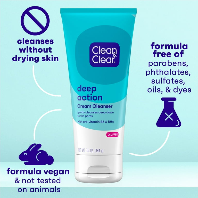 Clean & Clear Deep Action Cream Face Wash, 6.5 fl. oz HSA/FSA