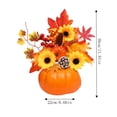 thumbnail image 3 of Artificial Sunflower and Pumpkin Table Decor, Realistic Faux Floral Pumpkin Ornament, Fall Desktop Centerpiece, Seasonal Autumn Home Dining Table Mantel Decoration, C, 3 of 7