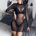 thumbnail image 1 of Love Net Clothes Girl New Summer Temptation See-through Net Long Sleeve Beach Party Swimsuit, 1 of 5