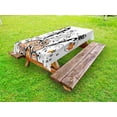 thumbnail image 1 of Garden Outdoor Tablecloth, Floral Design Branches with Circular Petals and Butterflies Artful Display, Decorative Washable Fabric Picnic Tablecloth, 58 X 120 Inches, Orange Black White, by Ambesonne, 1 of 2