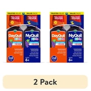 (2 pack) VICKS DayQuil/NyQuil Kids Grape Cold & Cough + Fever Co-Pack, Ages 6+, 2x8 fl oz