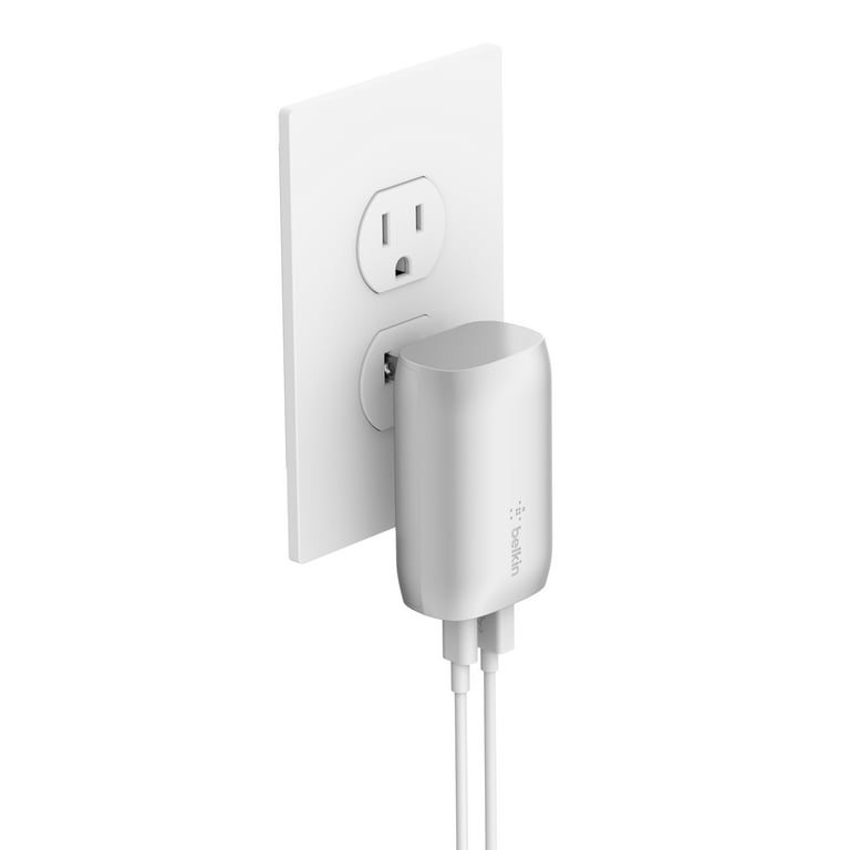 Belkin BoostCharge 37W USB Type C to C PPS PD Dual Port Wall Phone Charger, Silver