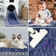 thumbnail image 7 of Shininglove Modern Bordered Runner Rugs 2x6ft, Machine Washable Low Pile Carpet with TPR Non-Slip Backing for Laundry Room Bedroom(Navy), 7 of 7