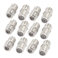 thumbnail image 2 of 12Pcs F Type Female to Female Straight RF Coax TV Adapter Connectors Silver Tone, 2 of 4