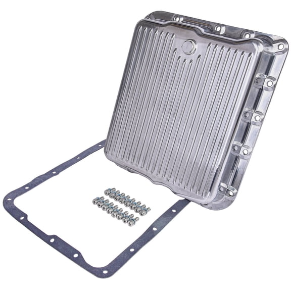 JEGS 60183 Aluminum Transmission Pan GM TH700-R4 and 4L60 Overall Depth: 3-1/4 P