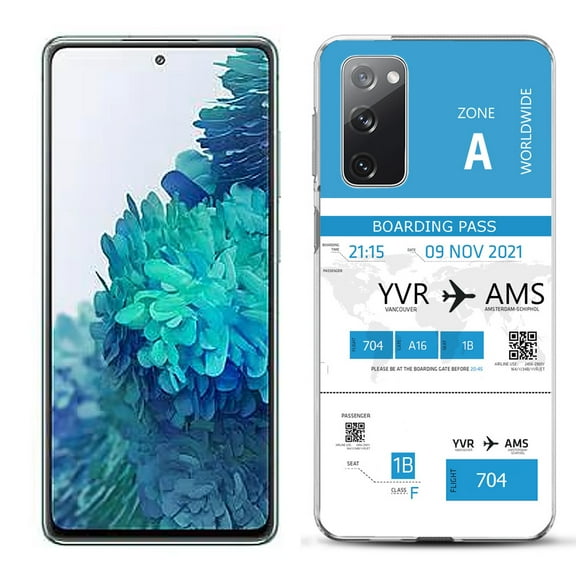 Slim-Fit Gel TPU Phone Case for Samsung Galaxy S20 FE 5G Fan Edition, by OneToughShield ® - Boarding Pass