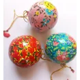 thumbnail image 4 of 2 Royal Paper Mache Floral Christmas Bauble Gifts Xmas Decorative Balls Assorted, 4 of 4