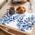 thumbnail image 3 of Elegant Leaves Placemats Set of 8 Spring Botanical Garden Leaf Retro Place Mats Indoor Wipeable Table Mats Washable Cloth Dining Table Placemats for Kitchen Holiday Party Home Decor 13x19 Inch, 3 of 9