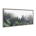 thumbnail image 2 of Kate and Laurel Sylvie Lush Green Forest On A Foggy Day Framed Canvas Wall Art by The Creative Bunch Studio, 18x40 Gray, Nature Landscape for Wall, 2 of 6