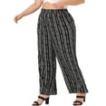 thumbnail image 4 of Unique Bargains Women's Plus Size Boho Elastic Waist Wide Leg Loose Fit Pants, 4 of 6