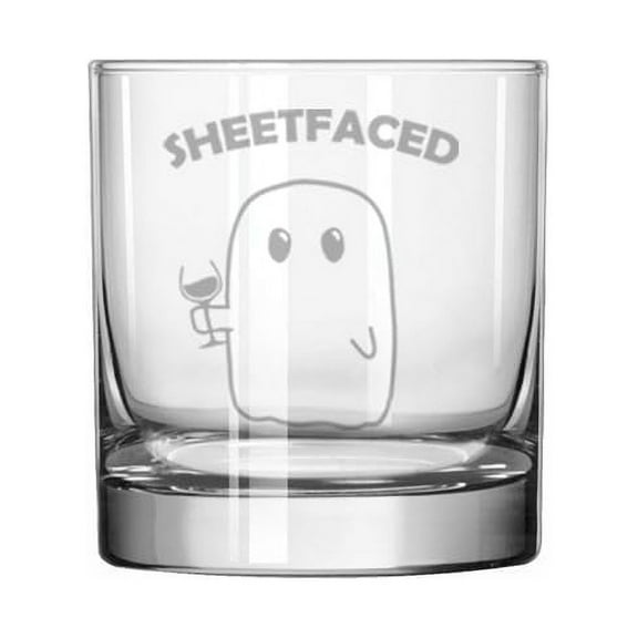 11 oz Rocks Whiskey Old Fashioned Glass Gift Sheetfaced Funny Ghost Halloween