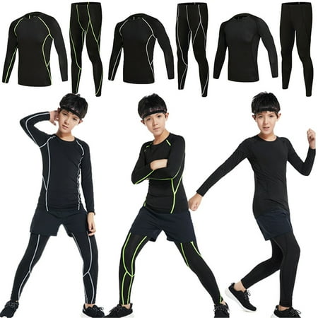 

MLFU Kids Long Johns Thermal Underwear Set Soft Breathable Lined Base Layer Pajama Set for Cold Weather 2-Piece Set