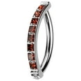 thumbnail image 1 of Hinged Clicker Belly Button Rings 14G Titanium Clear CZ Top Navel Ring Belly Piercing Jewelry 3/8", 1 of 6