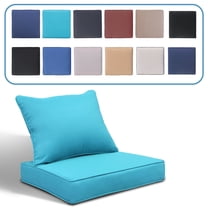 FKS LIFE Outdoor Patio Chair Cushions Set 24 L X 24 W X 4 H Waterproof Fade Resistant Deep Seat with Back Cushions Outdoor Seat Cushion Set for Chairs and Sofas(1 Set)