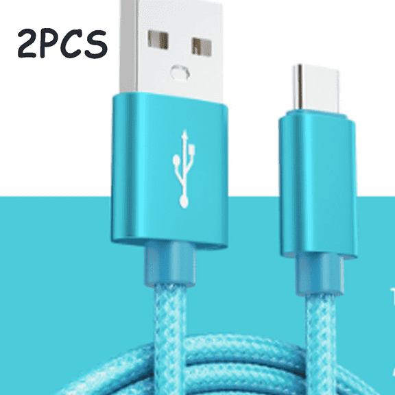 GJX 2Pcs Usb Cable,Charging and Data Transfer Micro Usb Cable,Simultaneously Efficient Android Charger Cable,Blue,6.6Ft